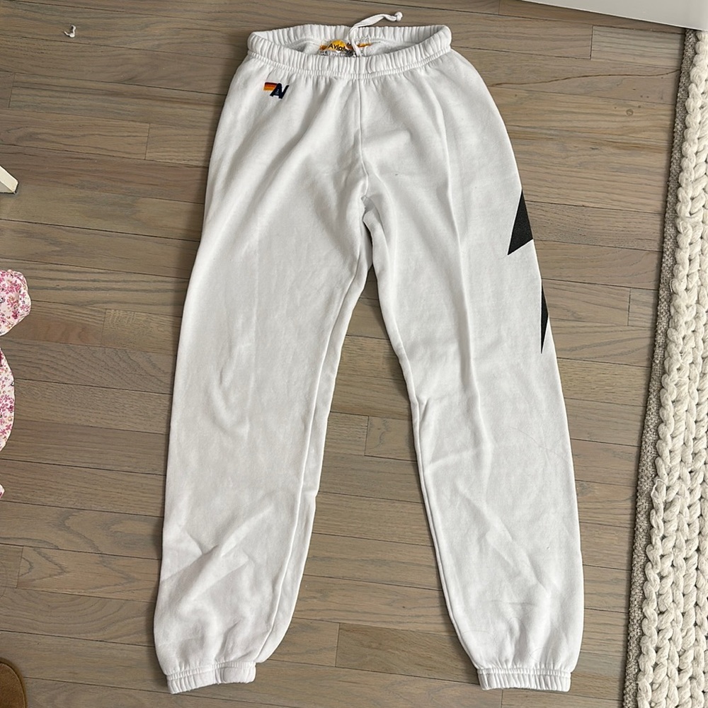 White lightning bolt aviator nation sweatpants - never worn perfect condition